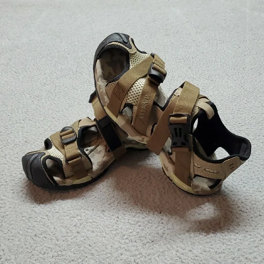 Runmaxx Men's Hiking Sandals - Tan and Black Size 41